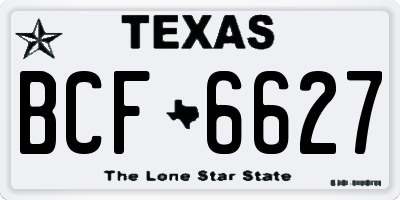 TX license plate BCF6627