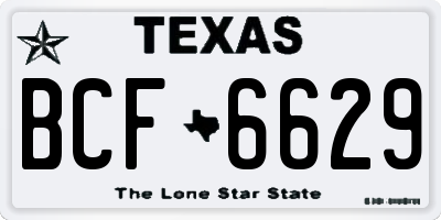 TX license plate BCF6629
