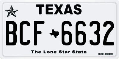TX license plate BCF6632