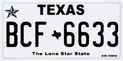 TX license plate BCF6633