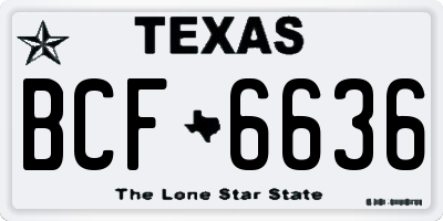 TX license plate BCF6636