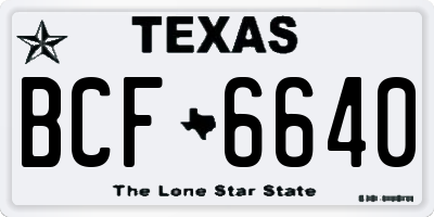 TX license plate BCF6640