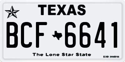TX license plate BCF6641