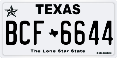 TX license plate BCF6644