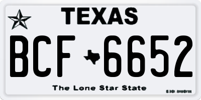 TX license plate BCF6652
