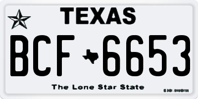 TX license plate BCF6653