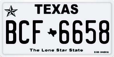 TX license plate BCF6658