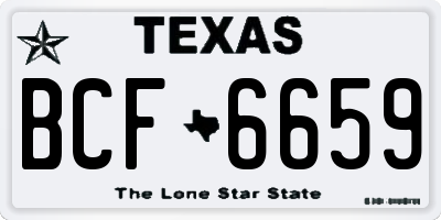 TX license plate BCF6659