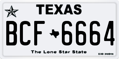 TX license plate BCF6664