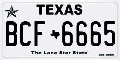 TX license plate BCF6665