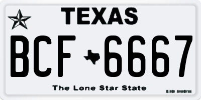 TX license plate BCF6667