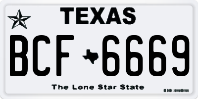 TX license plate BCF6669
