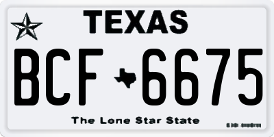 TX license plate BCF6675