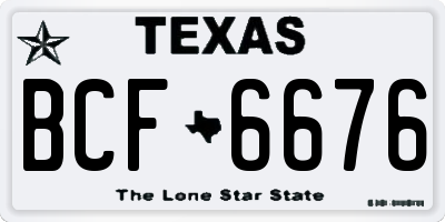 TX license plate BCF6676