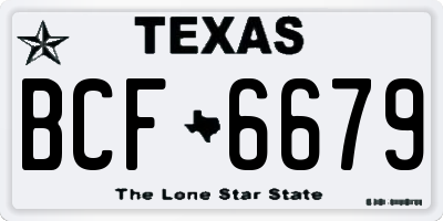 TX license plate BCF6679