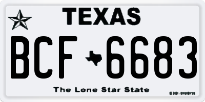 TX license plate BCF6683