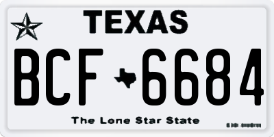 TX license plate BCF6684