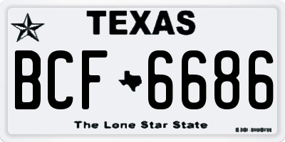 TX license plate BCF6686