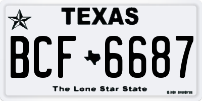 TX license plate BCF6687