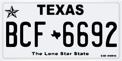 TX license plate BCF6692