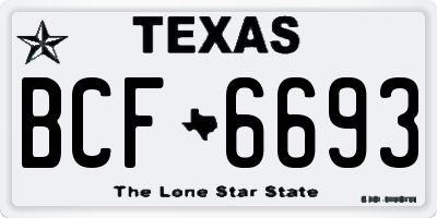 TX license plate BCF6693