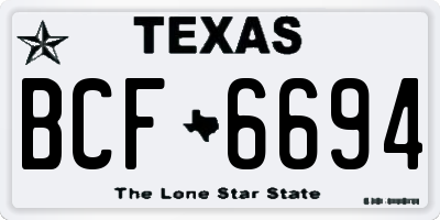 TX license plate BCF6694