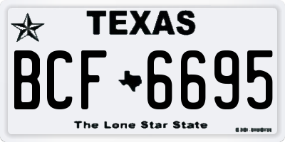 TX license plate BCF6695