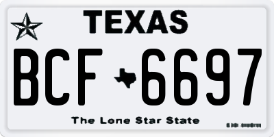 TX license plate BCF6697