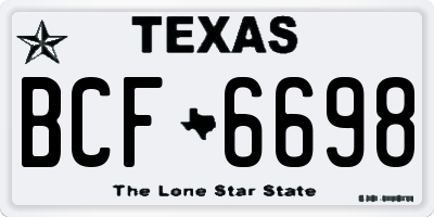 TX license plate BCF6698
