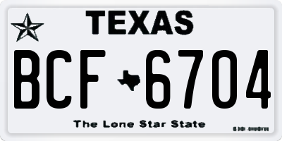 TX license plate BCF6704