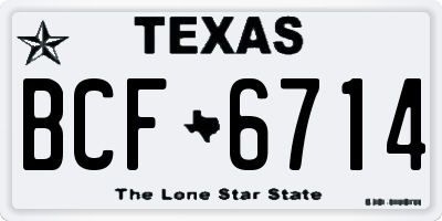 TX license plate BCF6714
