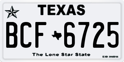TX license plate BCF6725