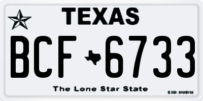 TX license plate BCF6733