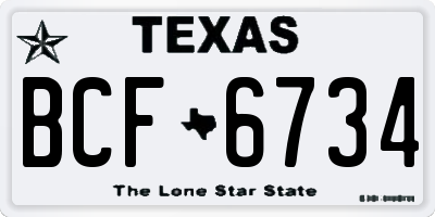 TX license plate BCF6734