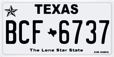 TX license plate BCF6737