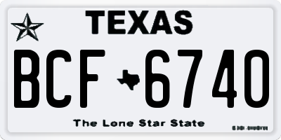 TX license plate BCF6740