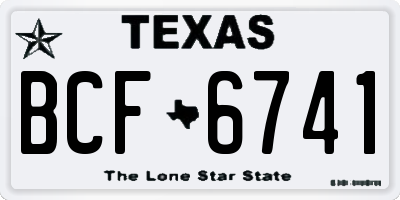 TX license plate BCF6741