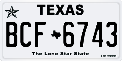 TX license plate BCF6743
