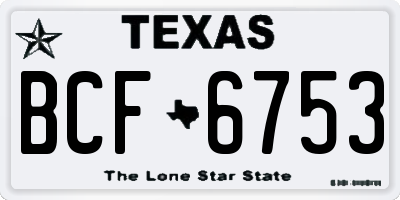 TX license plate BCF6753