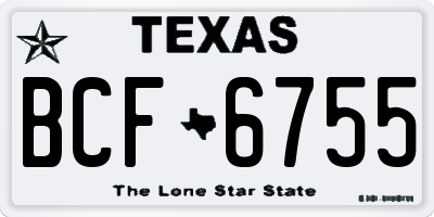 TX license plate BCF6755