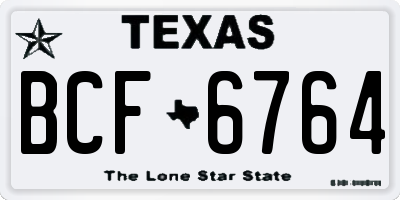 TX license plate BCF6764