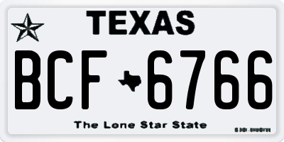TX license plate BCF6766