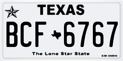 TX license plate BCF6767