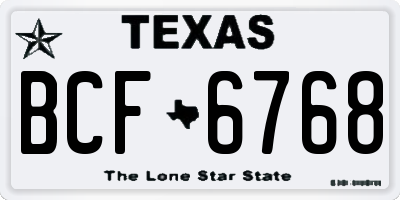 TX license plate BCF6768