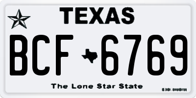 TX license plate BCF6769