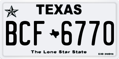 TX license plate BCF6770