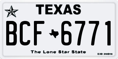 TX license plate BCF6771