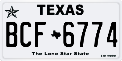 TX license plate BCF6774