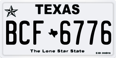 TX license plate BCF6776