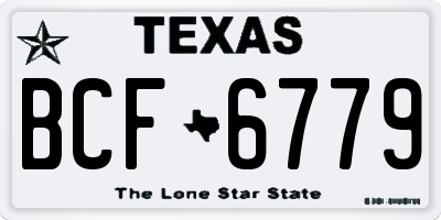 TX license plate BCF6779